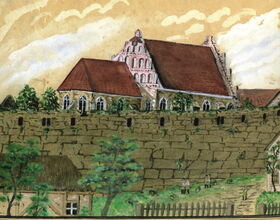 Historisches Gemälde der Mönchsmauer. 