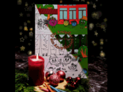 Buch "Die Knöpfler aus Knopfhausen" in weihnachtlichem Interieur