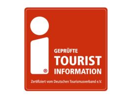Logo i-Marke mit der Aufschrift geprüfte Tourist-Information als Beispiel für die Zertifizierung der Kamenz-Information